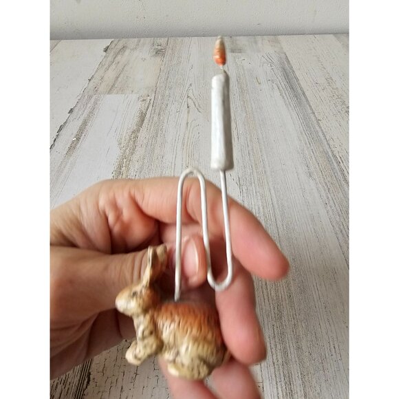 Vintage Easter bunny candle unique shabby chic spring decor unusual - Picture 6 of 8